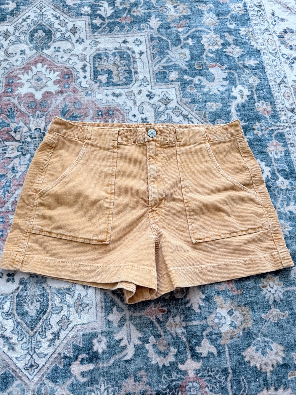 American Eagle Outfitters High-Waist Corduroy Shorts in Mustard